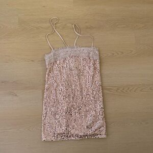 Free People Blush Sequin Cami Top